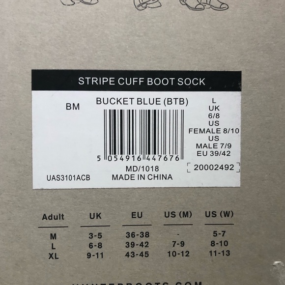 Hunter Original Tall stripe Cuff Boot Sock - Picture 5 of 5